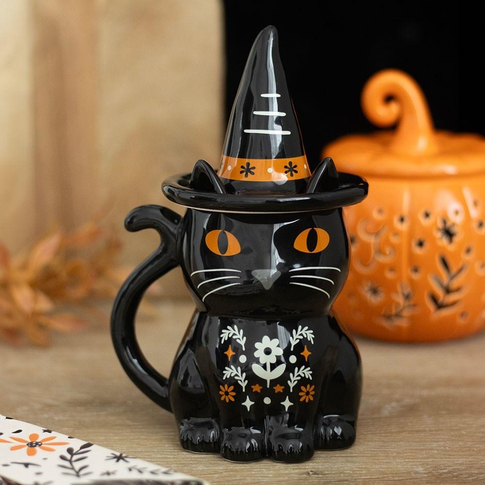 Something Different - Frightful Folk Black Cat Lidded Mug Mok/beker - Multicolours